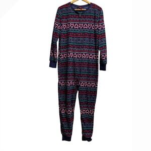 Jammies For Your Families Womens Large Christmas Fleece Union Suit Gingerbread L